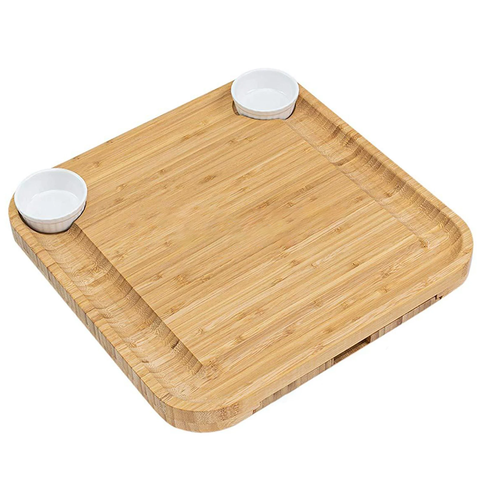 Bamboo Cheese Board Cutlery Knif Set With Slide Out Drawer 4 Knives Sets Cooking Tools Knife Slicer Fork Scoop Cut | Дом и сад