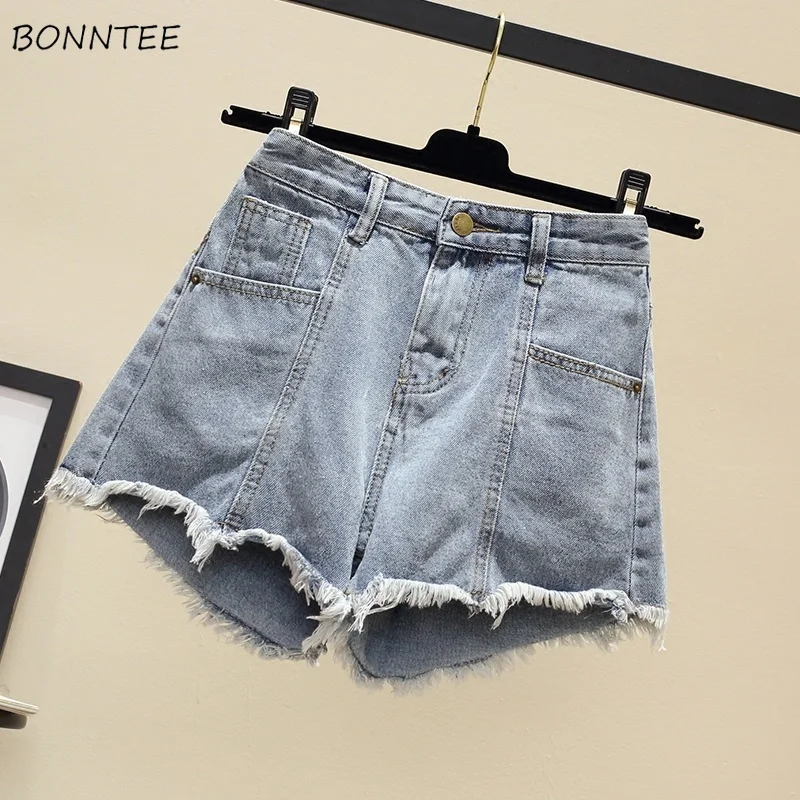 Шорты женские джинсовые с завышенной талией шикарные свободные тонкие дышащие