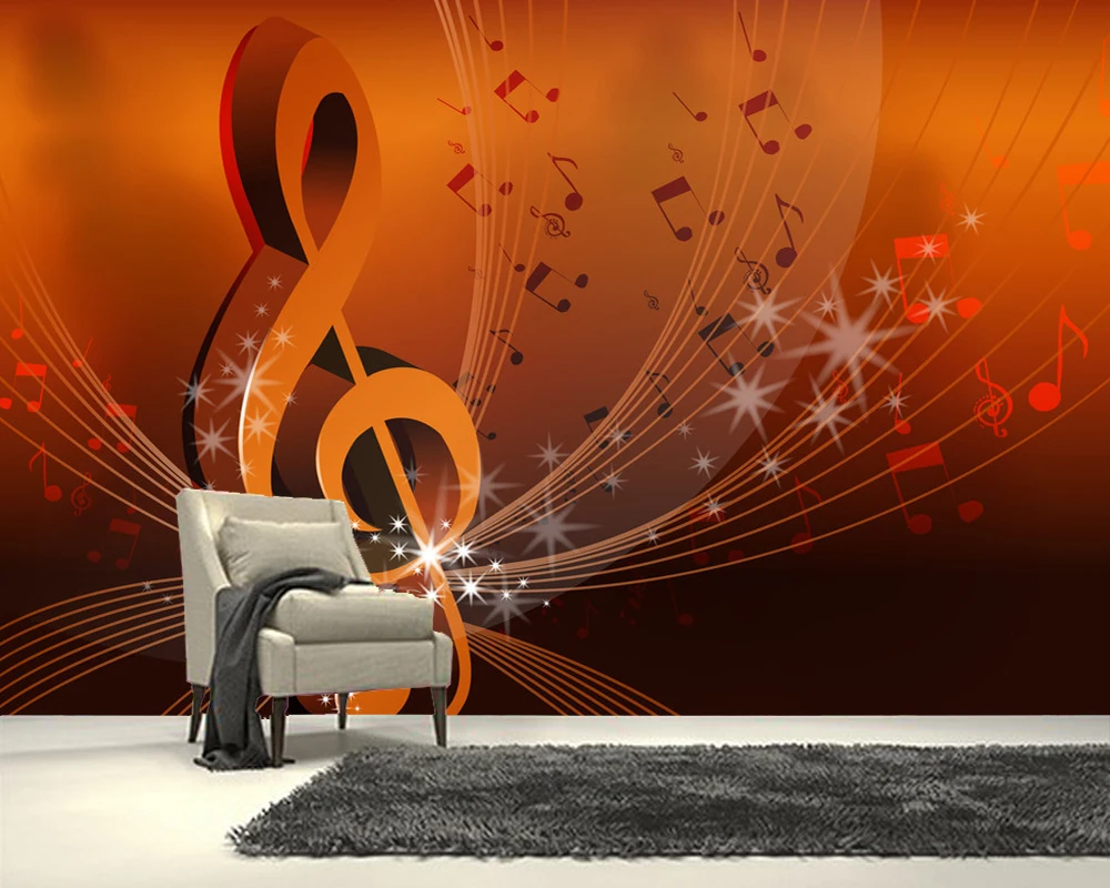 Обои на заказ для новорожденных Фреска с музыкальным символом дивана фоновое