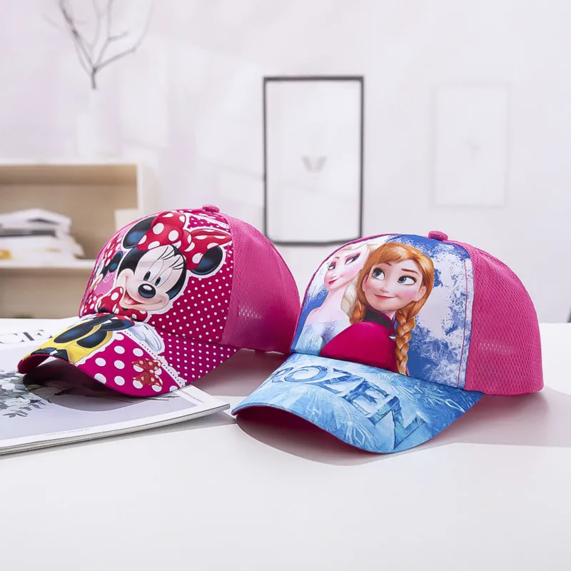 

Disney summer children's hat cartoon doll boys and girls baseball cap duck tongue Mickey mouse frozen sunshade net cap