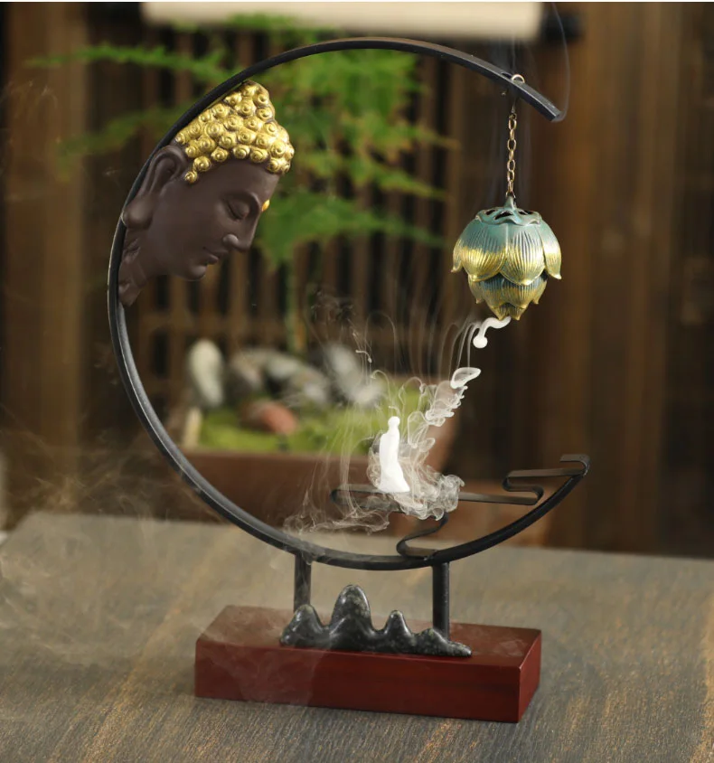 Дым обратный Ладан горелки Керамика статуя Ароматические водопад Decoracion Центро