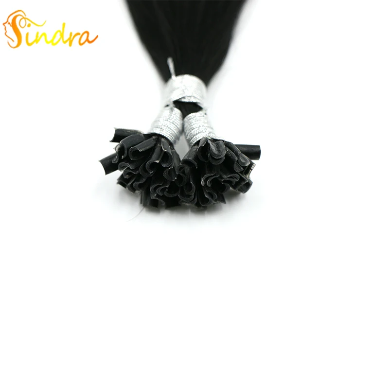 Sindra 1"-24" Fusion keratin u tip волосы для наращивания 1 г/шт. Remy ногтей/u-кончик прямые кератиновые предварительно склеивающиеся человеческие волосы