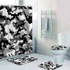 Черно-серая армейская камуфляжная занавеска для душа и ковер для ванной комнаты охоты военный арт коврик для ванной для мужчин декор крышка для унитаза