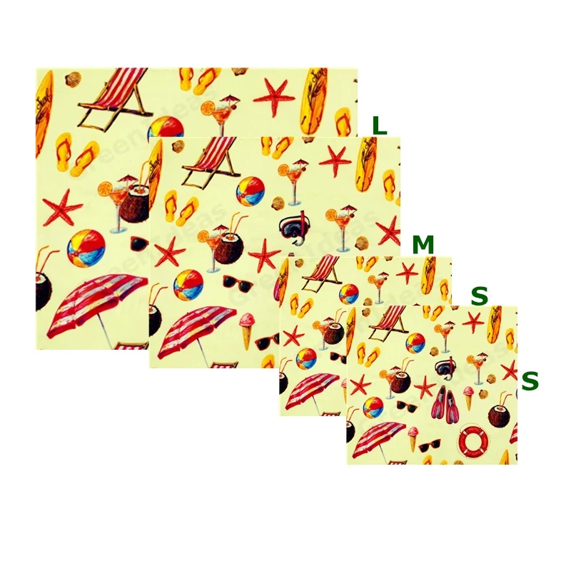 Упаковка для продуктов из пчелиного воска 4 шт.|Целлофановые и пластиковые