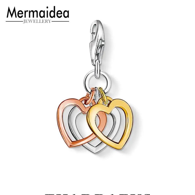 Simple Trendy silver plated Three Heart Pendant Charm Fashion Women Lovely Valentine Gift Fit Statement Necklace Jewelry | Украшения и