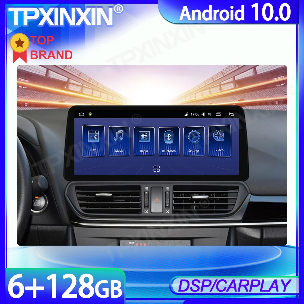 Для Mazda 3 Angkesaila 2014-19 Android 10 6 + 128 ГБ ПЗУ автомобильный радиоплеер мультимедийный