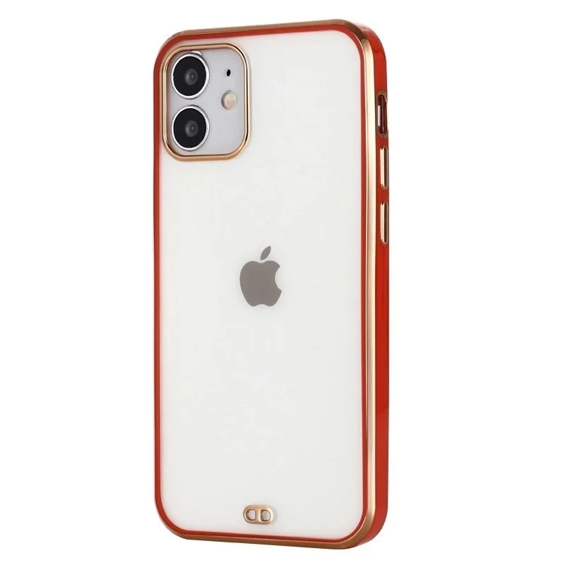

Plating Bumper Transparent Silicone Case For iPhone 12 11 Pro Max XS X 8 7 Plus SE 2020 Clear Back Soft Cover