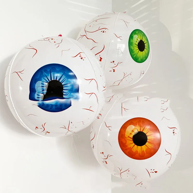 

20Pcs New Red Bloodshot Eyeball 4D Ball 22 Inch Round Halloween Themed Party Spooky Atmosphere Decoration 3 Colors Scary 2022