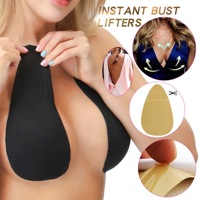 

Silicone Push Up Invisible Bra Adhesive Nipple Cover Pasties Boob Breast Lift Tape Cache Teton for Bikini Instant Bust Lifter