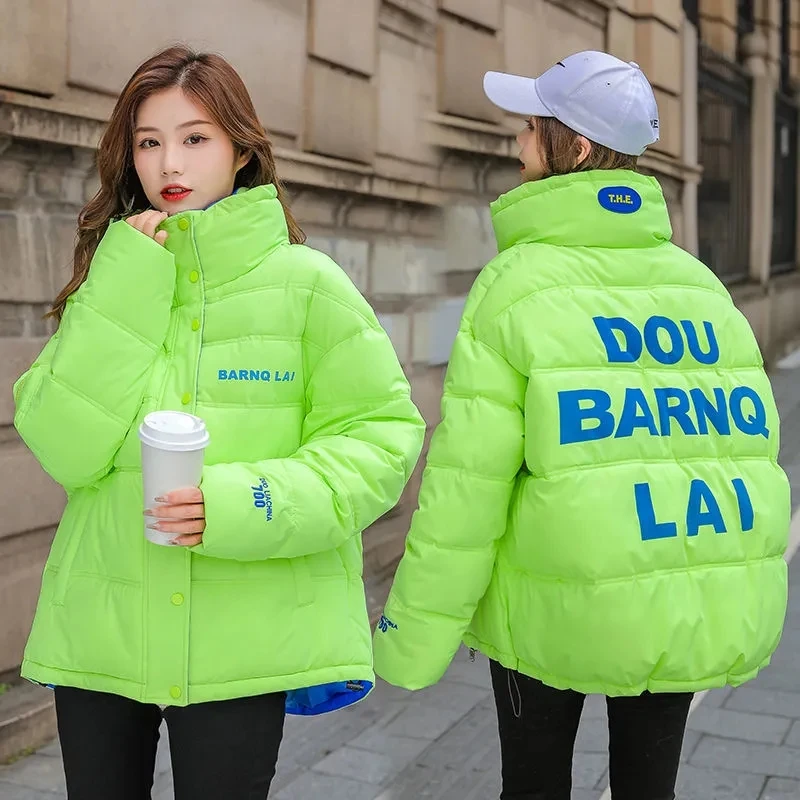 

2023 New Bread Clothing Loose Long Parka Winter Women Warm Thick Mid-length Padded Jacket Women Winter Letter Jacket Coat