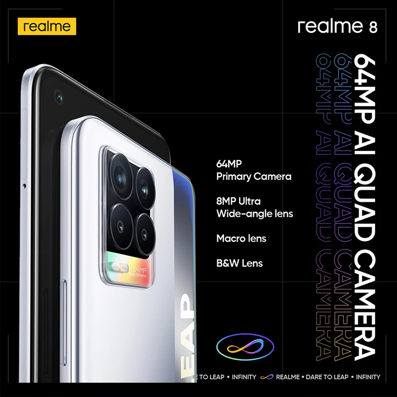 realme 8 smartphone 64mp quad camera phone helio g95 6 44inch amoled display 5000mah battery 30w charge 6gb 128gb cellphone free global shipping