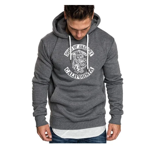 

NEWSOA Sons of anarchy the child Fashion Skull Print Men Sportswear Hoodies Male Casual Sweatshirt Winter Fleece Hip Hop Hoody