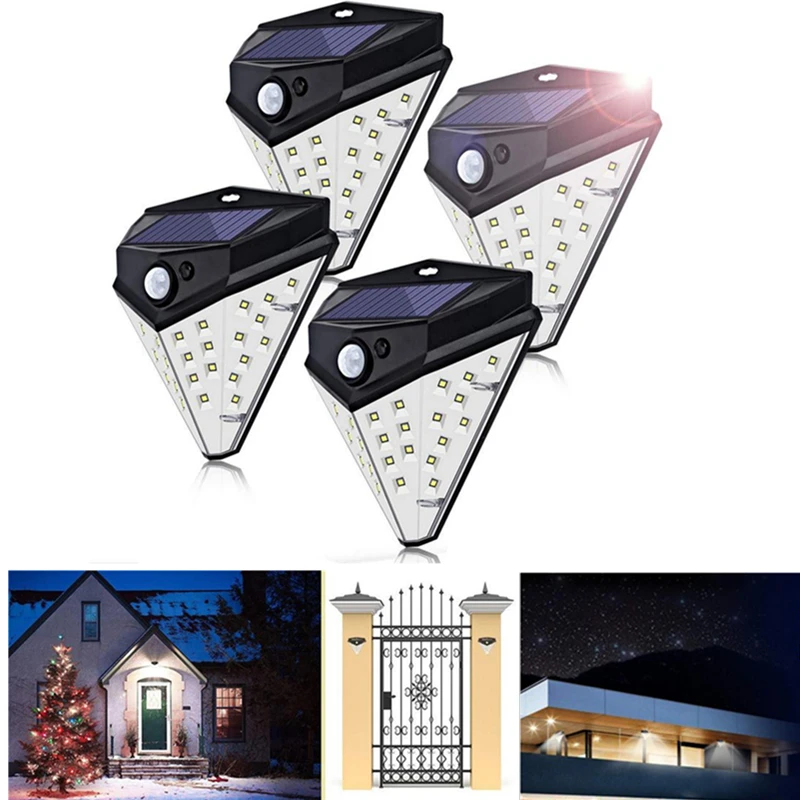 4PC 32LED Solar Light Smart Sensor Outdoor Garden Lighting IP65 Waterproof Wall Mounted Night Lights Induction Lamp | Освещение