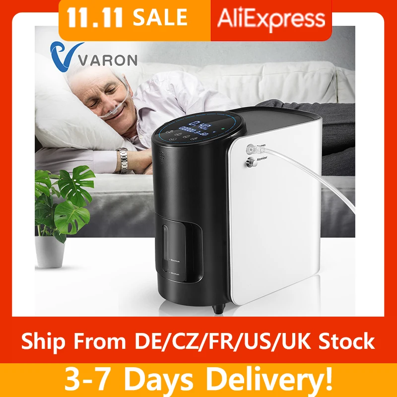 

Varon 1-7L/min Mini Oxygen Generator Machine Low Noise Adjustable Home Atomization for Elderly Pregnant Concentrator