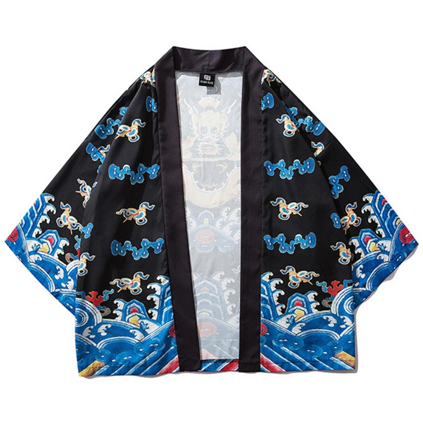 Кимоно Кардиган/haori/куртка Традиционная японская одежда кран Ukiyo e Yukata мужской