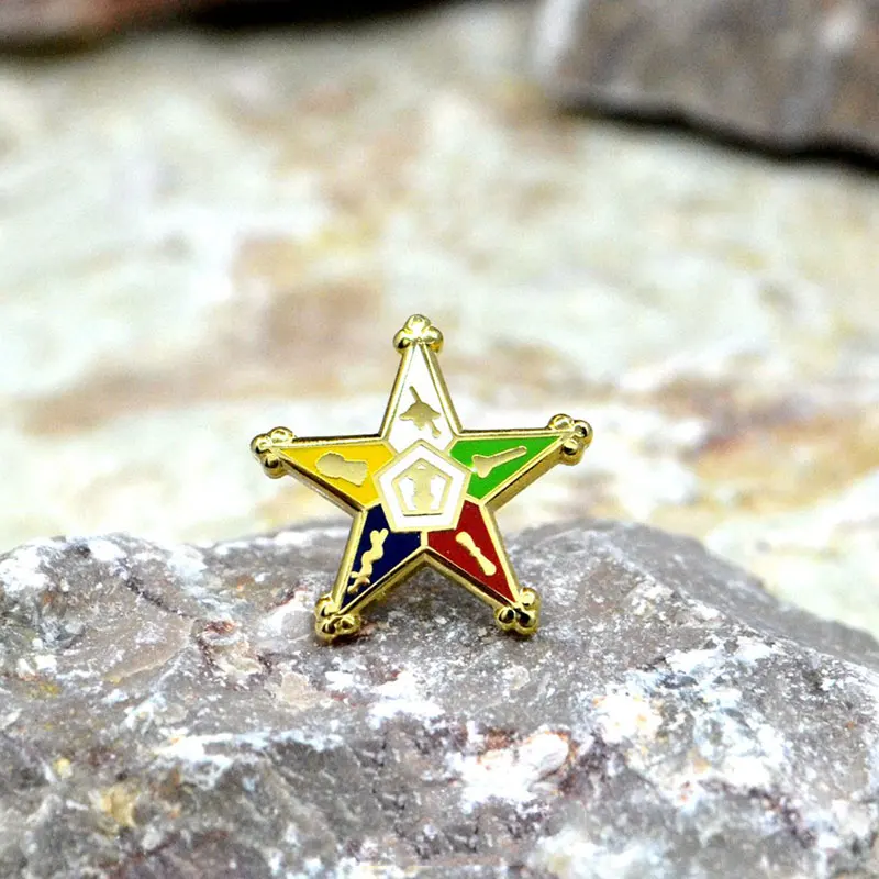 Масонская эмблема на брошь металлический штырь отворотом с эмблемой масонство