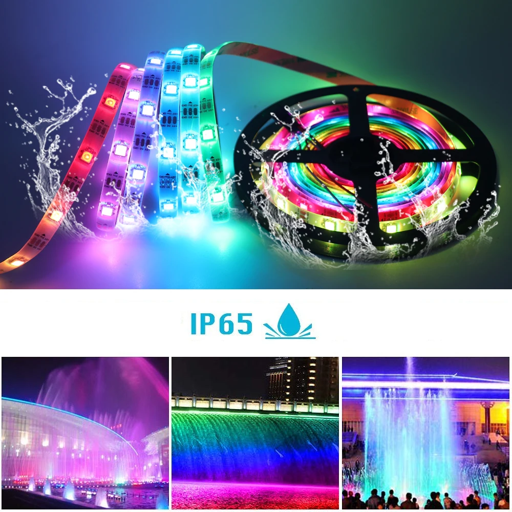 DC5V WS2812B Pixels LED Strip Light Waterproof WS2812IC Full Color Flexible Tape 30/60/144LEDs Smart Ribbon 1M 2M 3M 5M | Освещение