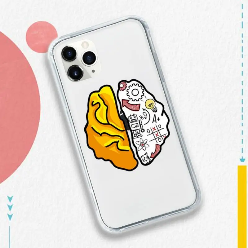 

Brain Test Tricky Puzzles Games Phone Case Transparent soft For iphone 5 5s 5c se 6 6s 7 8 11 12 plus mini x xs xr pro max