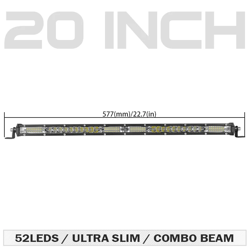 20 inch combo beam RACBOX 10 20 30 дюймов светодиодный рабочий светильник 4x4 внедорожный светодиодный светильник для UAZ Трактор Лодка 4WD 4x4 внедорожные грузовики ATV 12 в 24 В - Цвет: 20 inch combo beam