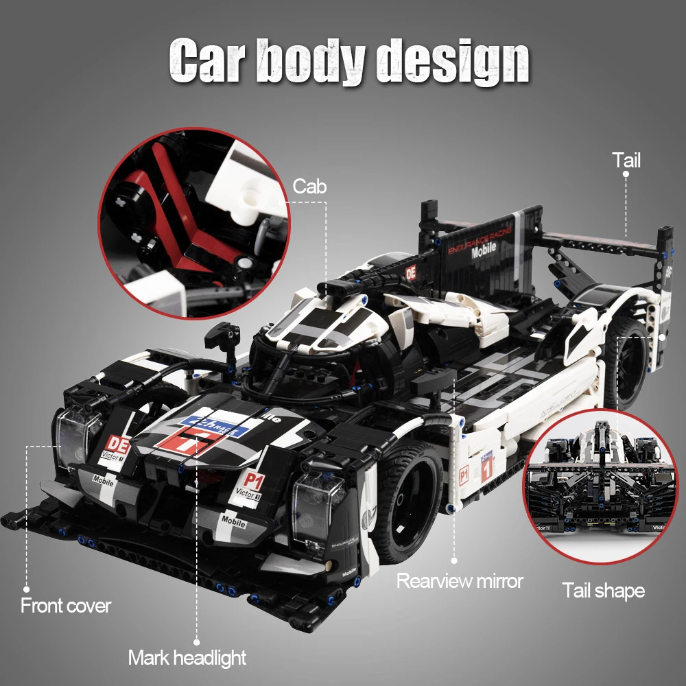 1586 шт. Супер спортивный автомобиль Скорость City Racer RC/Non RC строительный блок