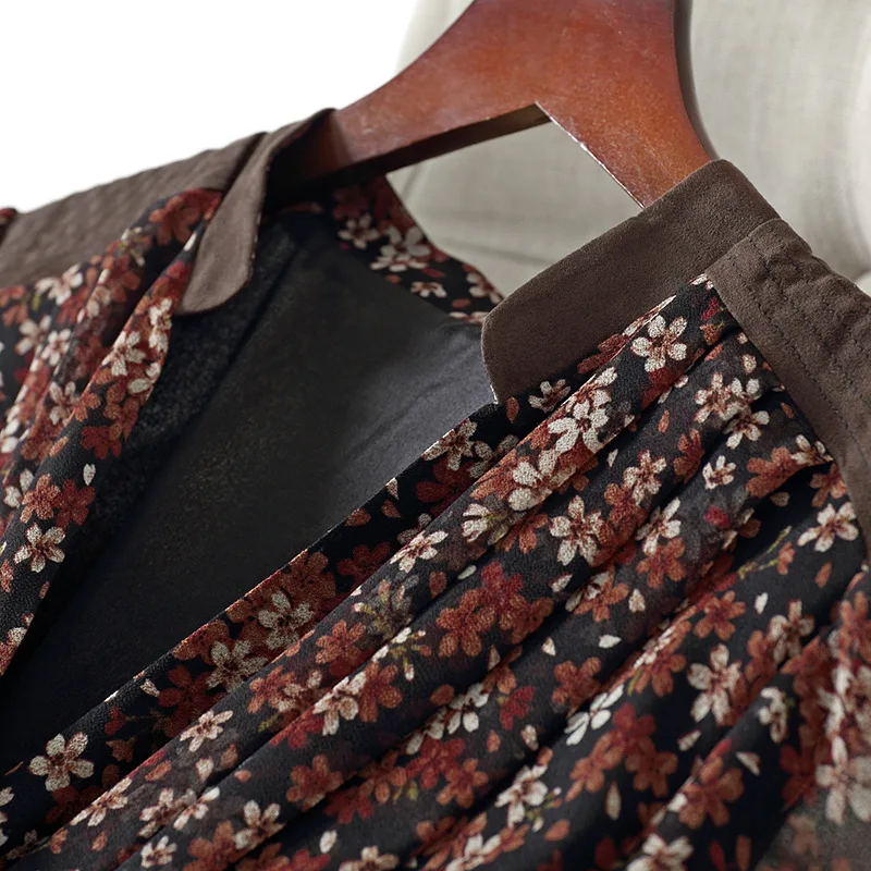 AELESEEN подиум модное шелковое платье весна осень 2020 женское длинный рукав v