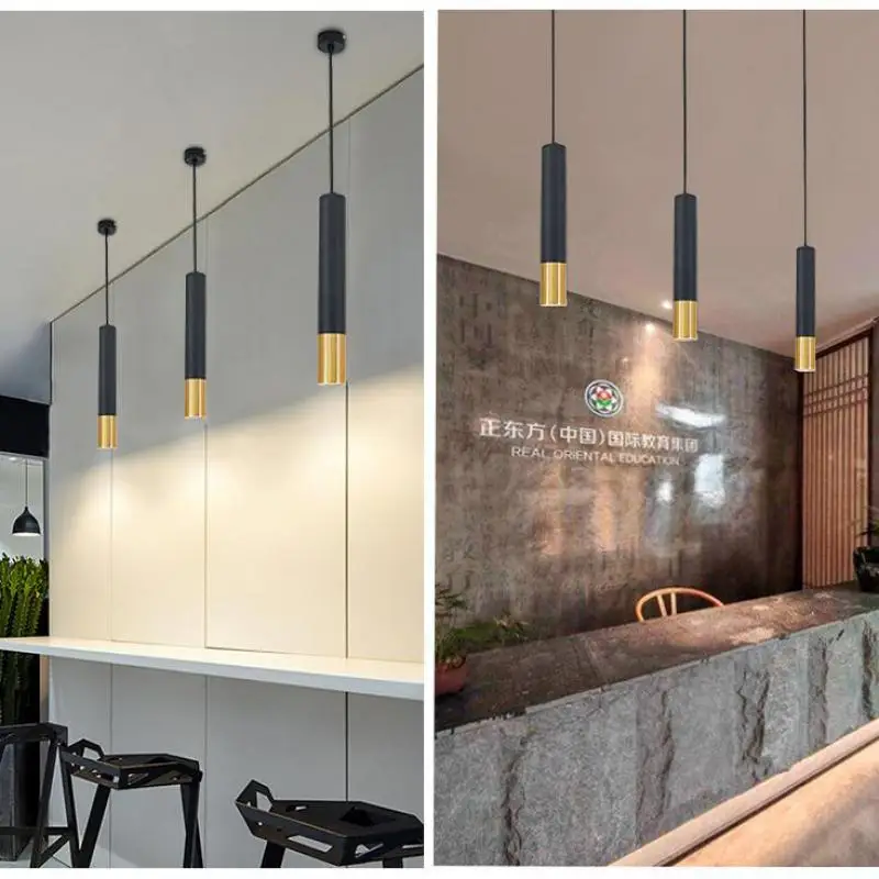 Одна осветительная головка 12 Вт творческий простой привести люстра зал черно