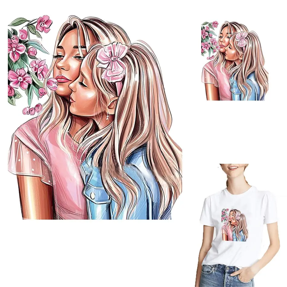 

Pretty Sister Iron On Transfers For Woman Clothing DIY A-levels Thermal Stickers On T-shirt Cute Design On Clothes Patches Decor