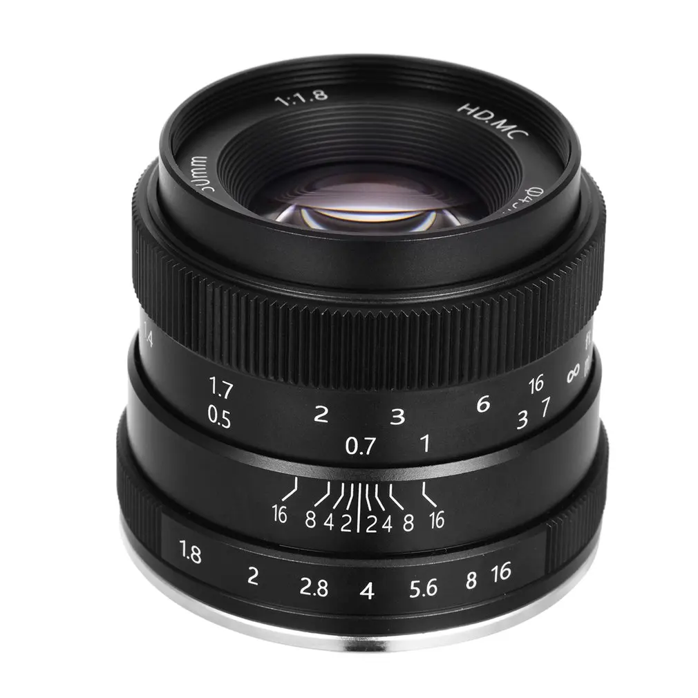 

Объектив цифровой камеры 50 мм F1.8 с большой апертурой и APS-C рамкой, беззеркальный объектив камеры для Canon, Fuji, Sony
