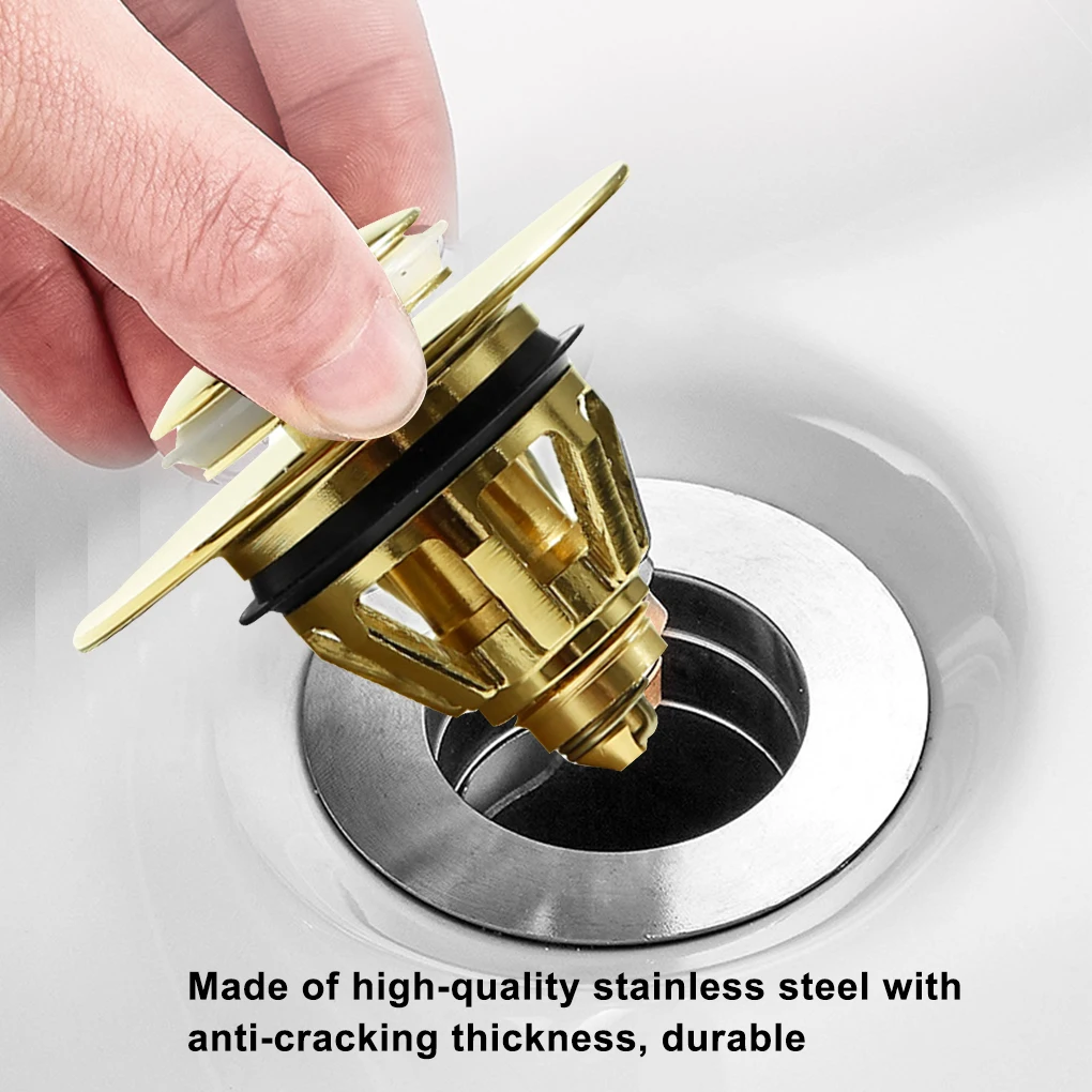

Bounce Core Pop-Up SINK DRAIN Bathroom Basin Sink Filter Stopper Hair Catcher Strainer Accessories 33.5mm/37mm Stainless Steel