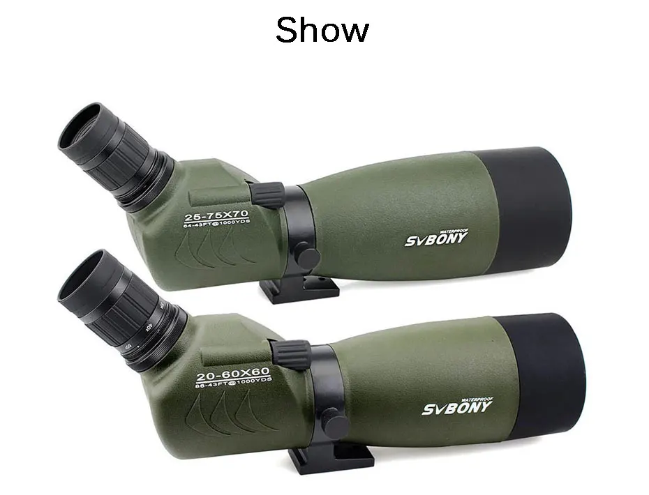 SVBONY 20-60x60/25-75x70mm Зрительная труба SV14 зум телескоп BAK4 призма Водонепроницаемый охотничий Монокуляр+ телефонный адаптер F9310 для охоты, стрельбы, стрельбы из лука, наблюдения за птицами
