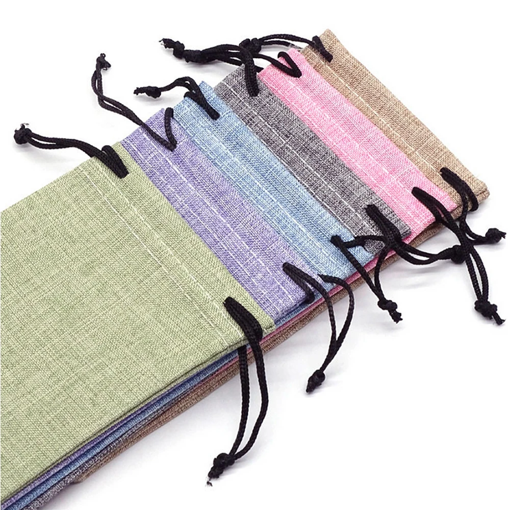 

1 PC Portable Linen Glasses Storage bag Sunglasses Bag For Smooth Surface Glasses Box Container Glasses Bag 6 Colors