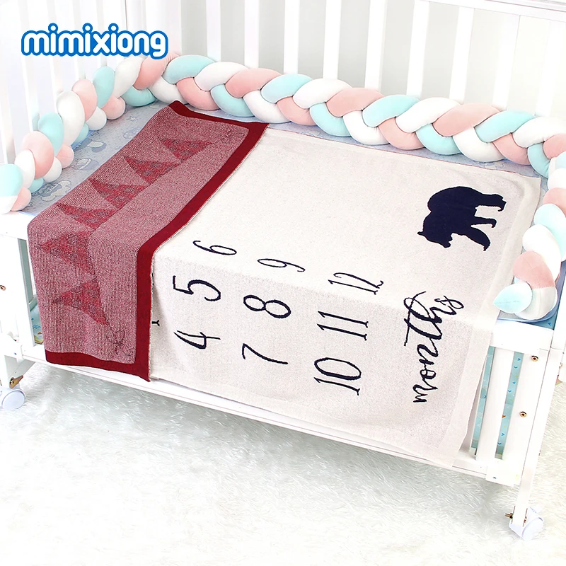 

Baby Blankets 100%Cotton Knitted Newborn Swaddle Wrap Monthly Blankets 100*80cm Toddler Sofa Bed Stroller Covers 100*80cm Quilts