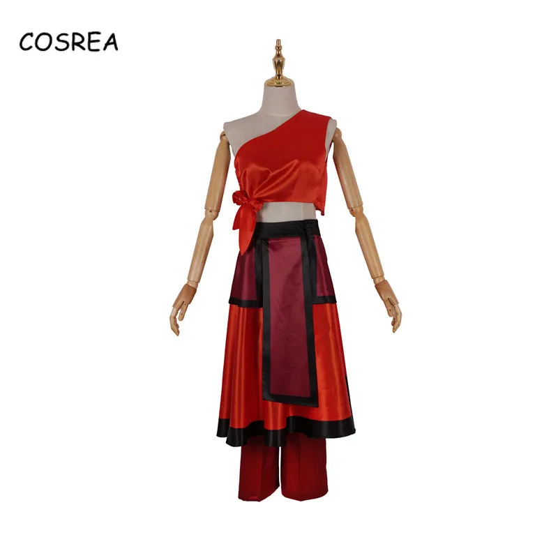

Anime Avatar The Last Airbender Cosplay Costumes Katara Red Suits Uniform 3 Pieces Halloween Costumes for Men Women Disfraz