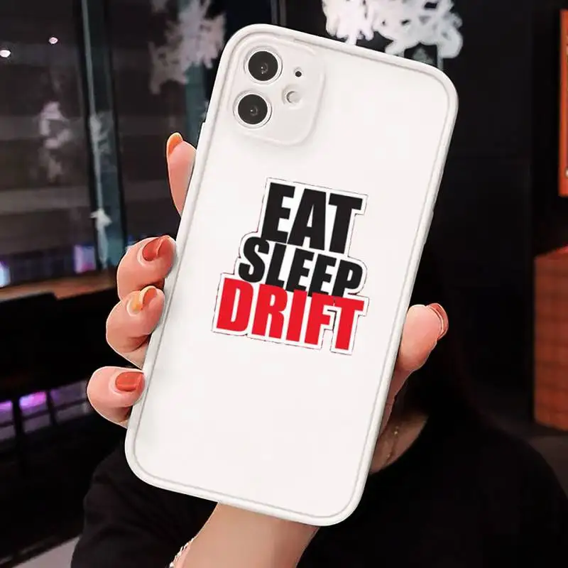 

jdm drift Phone Case For iPhone 12 11 Mini Pro XR XS Max 7 8 Plus X Matte transparent White Back Cover