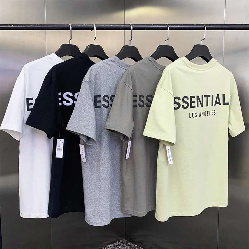 

Summer men's T-shirt Jerry Lorenzo high street brand reflective logo cotton tee hip hop loose oversize Unisex short sleeve