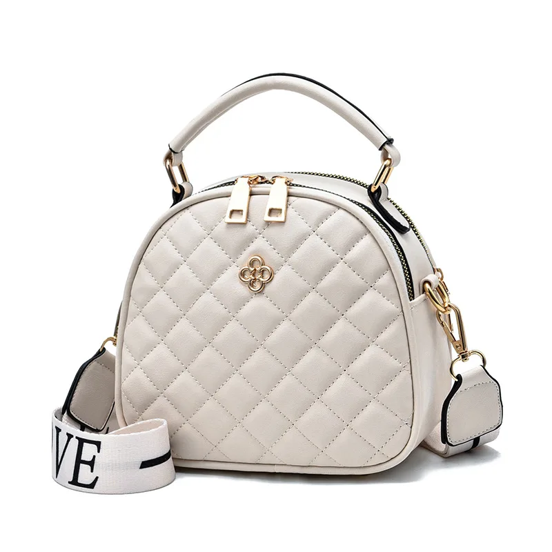 

2021 Women New Fashion Handbag Designer Luxury Shoulder Bag Cross Body Bag PU Leather Tassel Straddle Small Round Bag