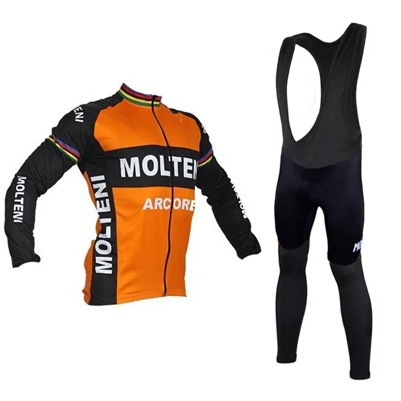 

2020 MOLTENI Long Sleeve Cycling Jersey Set Spring/Autumn Fietskleding Wielrennen Heren Set Strap TrousersMaillot Ropa Ciclismo
