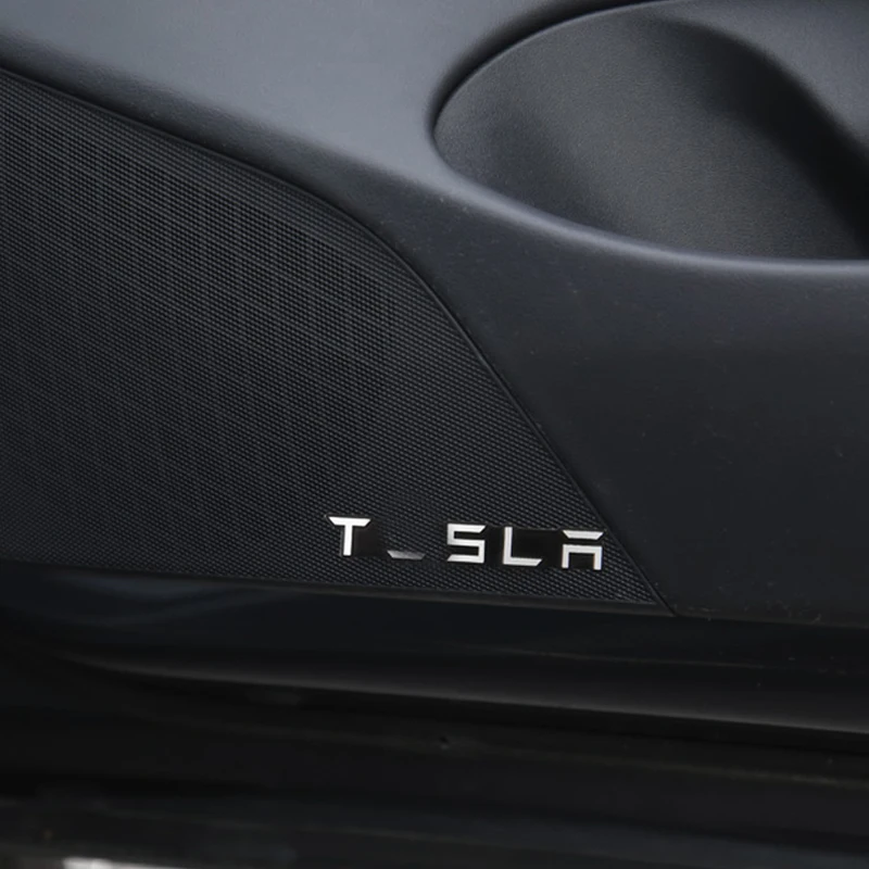 Модификация 4 шт. из алюминиевого сплава для логотипа Тесла аудио декоративные