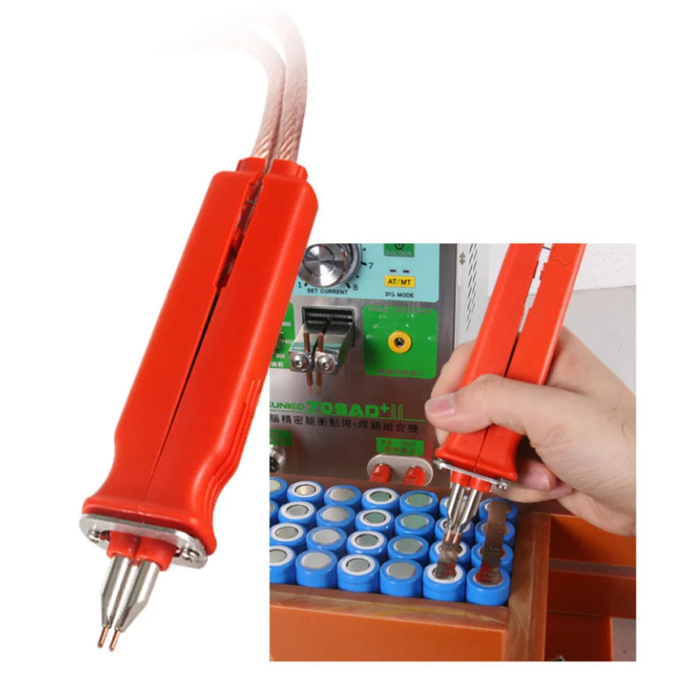 SUNKKO-Bolígrafo de soldadura Universal ajustable para batería de litio 18650, soldador por puntos con 5 pares de pines de soldadura pequeños, 709A, 719A, HB-70B