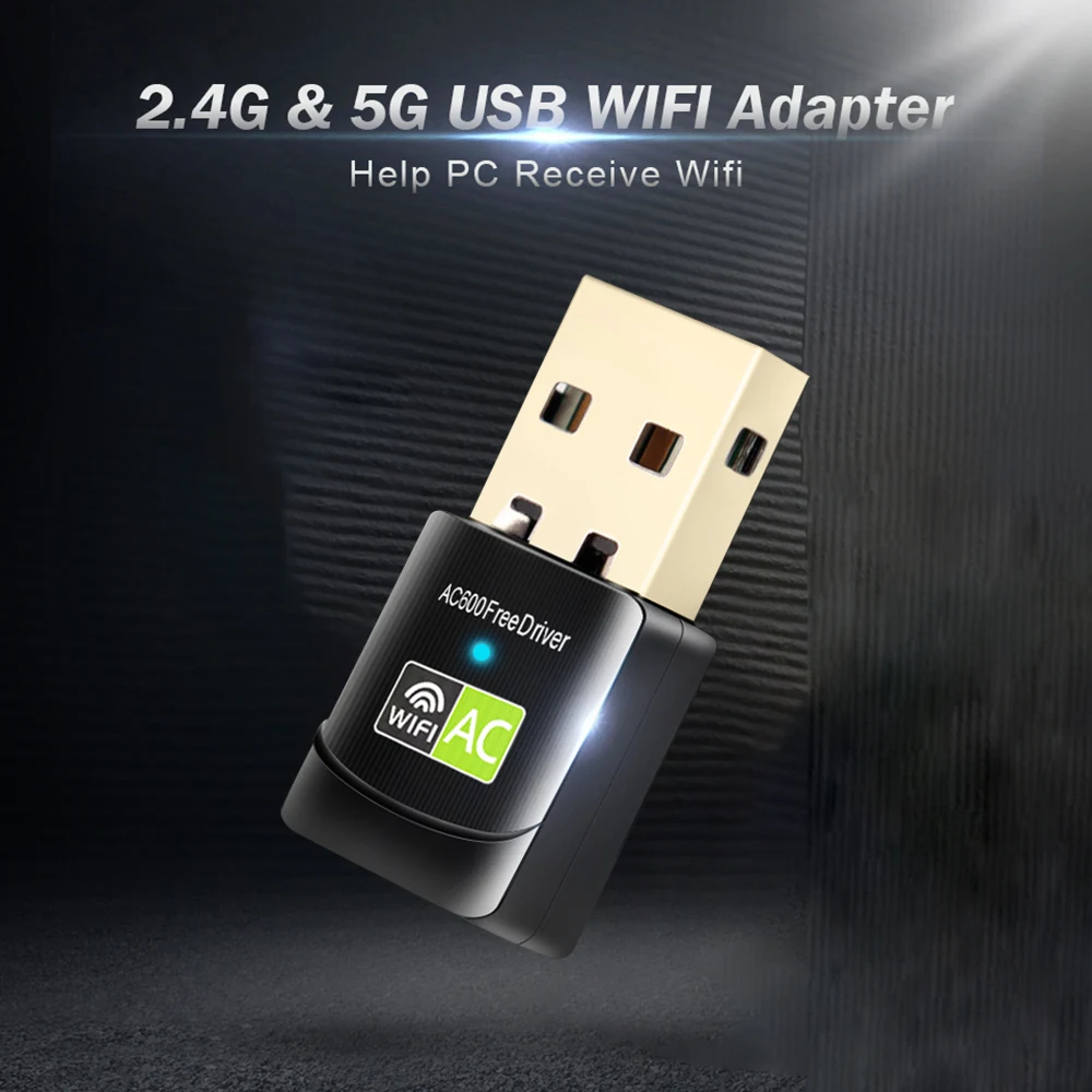 5Ghz Wi fi Receiver Antenna USB Wifi Adapter Free Driver 600Mbps Ethernet PC Wi-Fi Lan Dongle AC | Компьютеры и офис