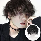 Парик мужской BUQI с короткими вьющимися волосами, термостойкий синтетический, для косплея, для мальчиков, повседневные искусственные волосы, черный коричневый зеленый