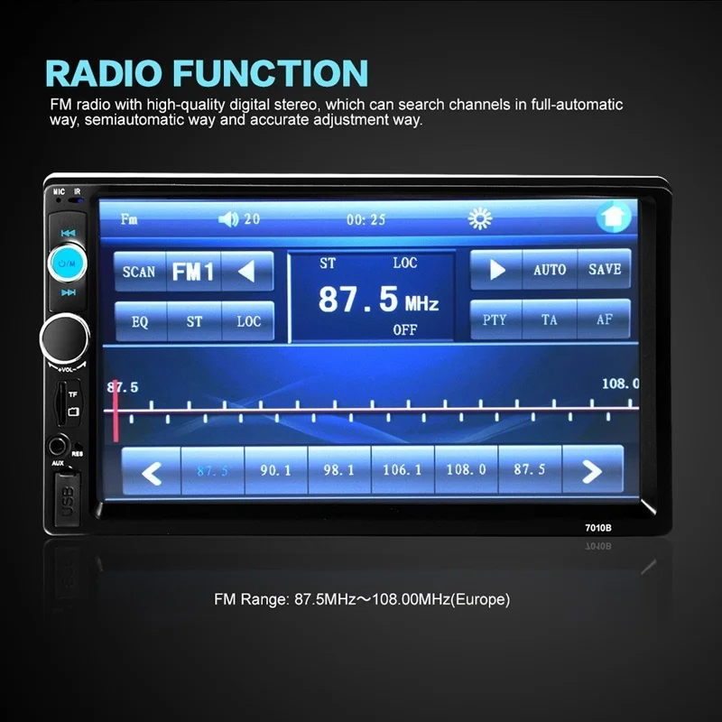 Автомагнитола 2 Din 1Din 7 дюймов HD Bluetooth автомобильный видеоплеер MP5 с сенсорным