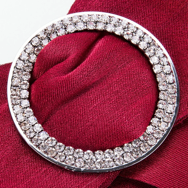 Трендовые большие круглые стразы броши бант булавка лента цветок ткань женские