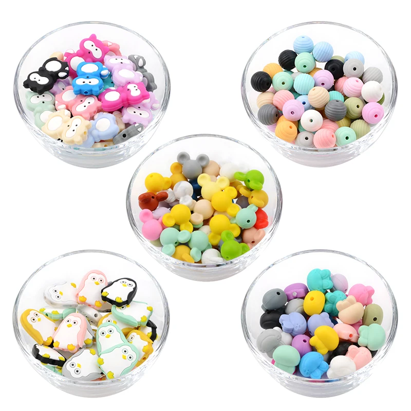 LOFCA миниатюрные силиконовые бусины в виде животных пингвин обезьяна ювелирные