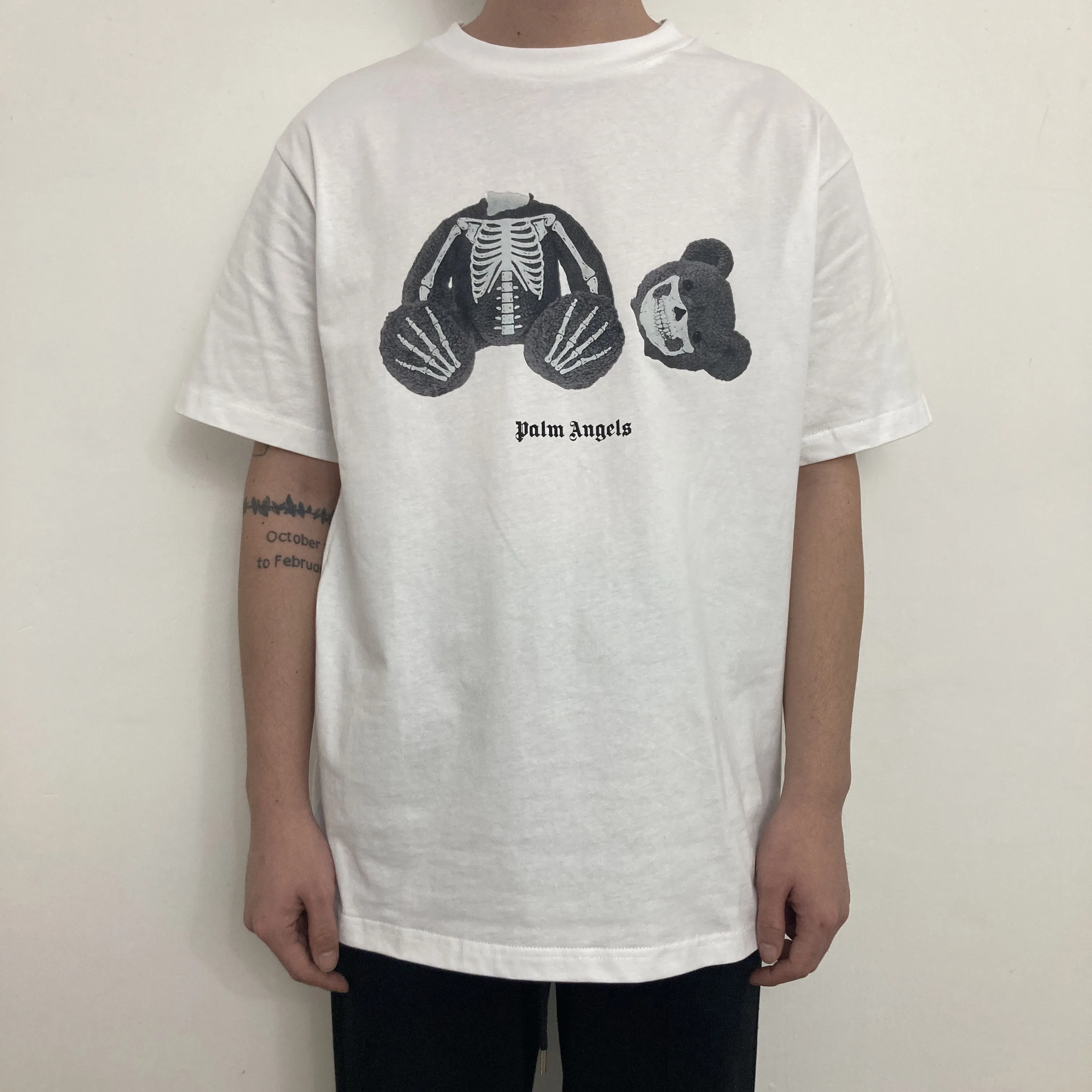 

Palm Angels new bear skeleton bear short-sleeved T-shirt men women with the same paragraph PA-74