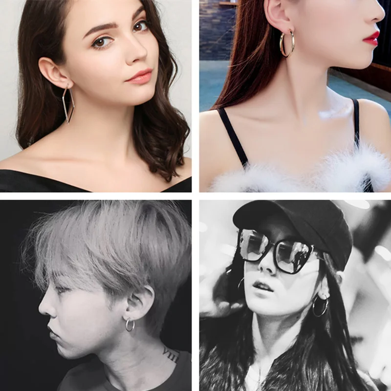 Большие гладкие круглые серьги Love индивидуальные полые классические женские