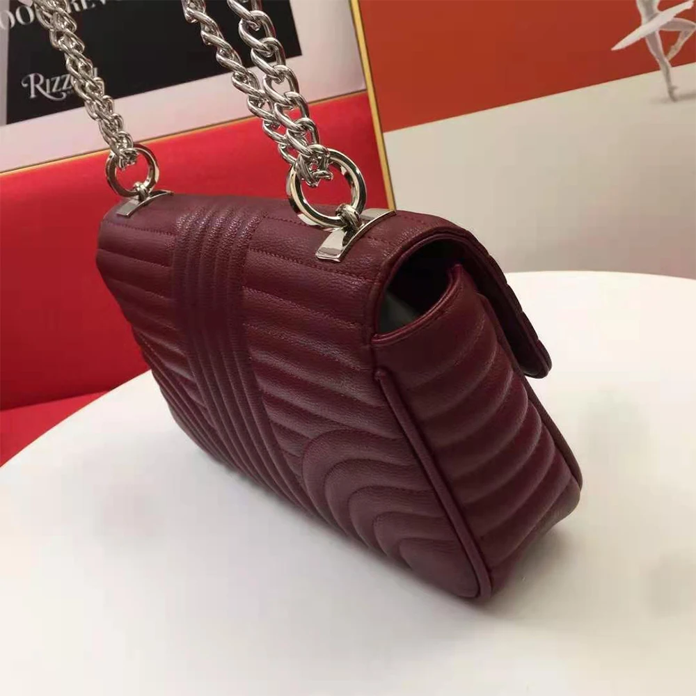 

High-quality designer brand leather trend chain ladies one-shoulder diagonal bag size 26CM*16CM*6CM