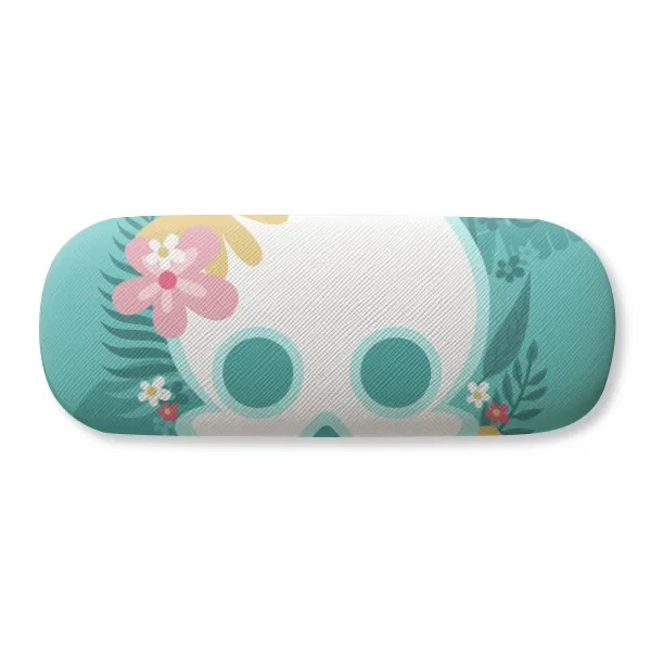 

Mexico Undead Skull Illustrations Glasses Case Eyeglasses Clam Shell Holder Storage Box