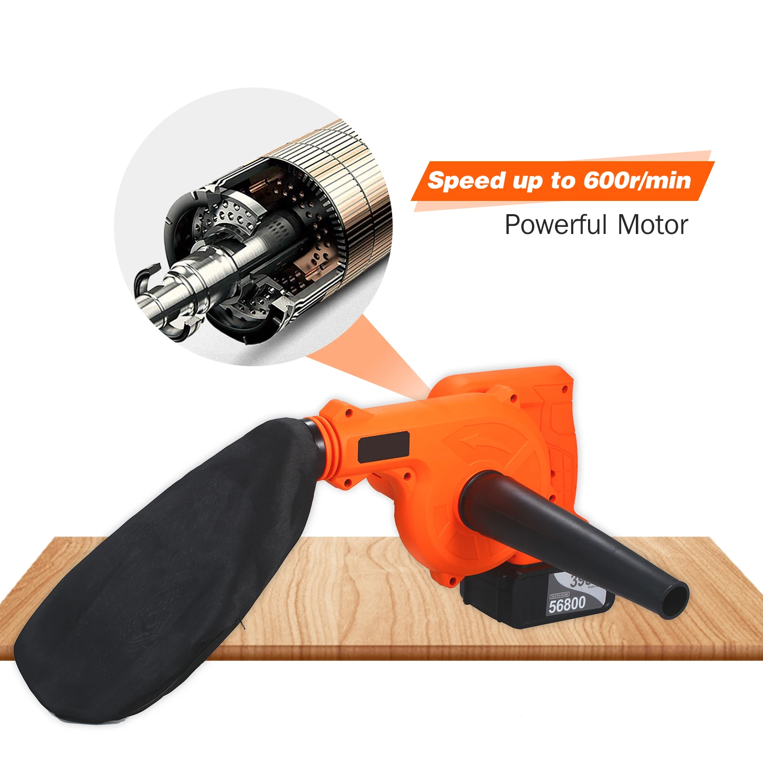 

Cordless Electric Air Blower 21V Electric 2 in 1 Sweeper Cleaner & Vacuum for Clearing Dust Leaf Snow Power Tool