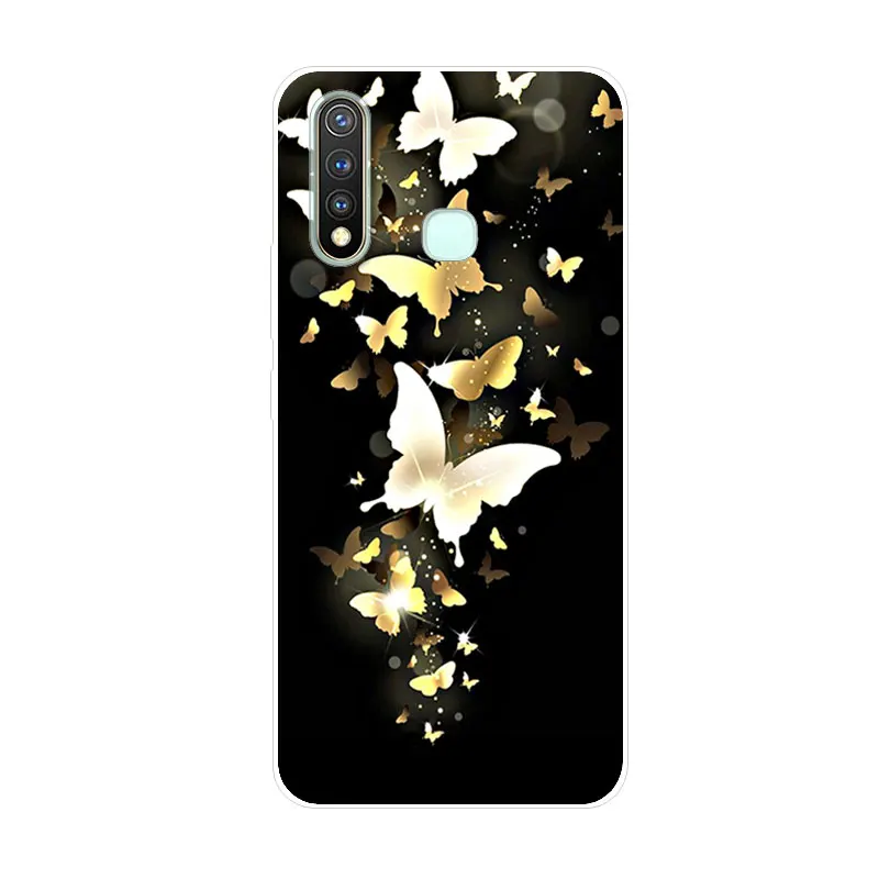 

For VIVO Y19 Phone Case Cover Soft Clear Silicone Colorful Pattern Cartoon Protective Funda Back Coque